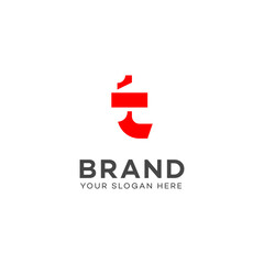 Red Abstract Letter T Brand Logo Design Minimalist Style