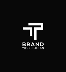 Modern Minimalist TP Logo Design Brand Identity Graphic