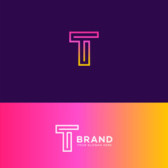 Modern Gradient Letter T Logo Design Brand Identity Template