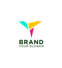 Abstract Colorful Geometric Brand Logo Design Template