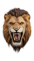 Obraz premium Fierce Lion Head with Intense Expression and Dramatic Mane