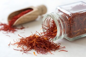 saffron in glass jar