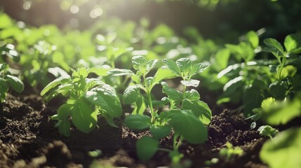 Regenerative agriculture with deep-rooted plants improving farmland soil quality.