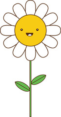 Groovy flower cartoon retro vintage isolated Hippie, peace, vector illustration