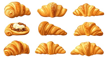 Croissant Variety Illustration