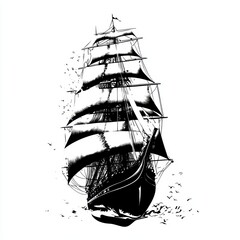 Sailing ship illustration