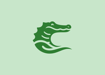 Crocodile logo with fierce, wild animal energy