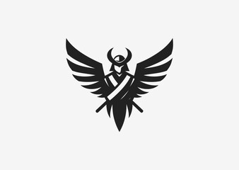Winged samurai logo with bold, legendary design