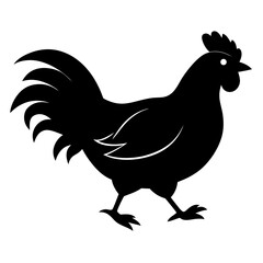 Chicken Vector Silhouette | Farm Animal, Rooster, Hen Clipart