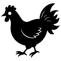 Chicken Vector Silhouette | Farm Animal, Rooster, Hen Clipart