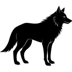 A foxs silhouette vector illustration on white background 