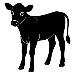 Cow and Face Vector Silhouette | Farm Animal, Cattle, Livestock Clipart
