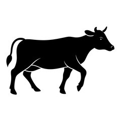 Fototapeta premium Cow and Face Vector Silhouette | Farm Animal, Cattle, Livestock Clipart