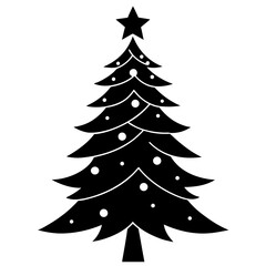 Obraz premium Christmas Tree Vector Silhouette | Holiday, Winter, Festive Clipart