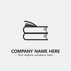 Book illustration black and white for logo company vector image
