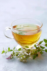 Peppermint fennel tea with licorice and herbs