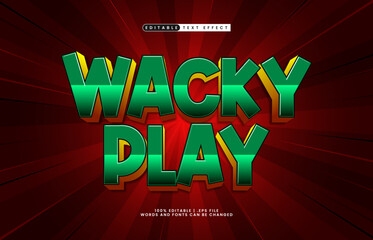wacky play editable text effect with a game and cartoon text effect