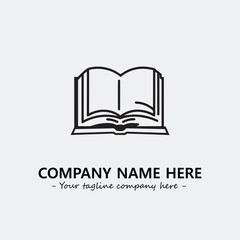 Book illustration black and white for logo company vector image
