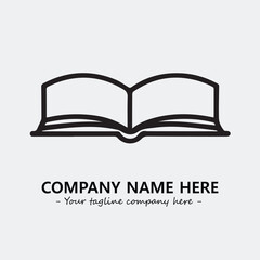 Book illustration black and white for logo company vector image

