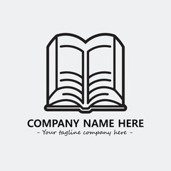 Book illustration black and white for logo company vector image
