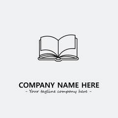 Book illustration black and white for logo company vector image
