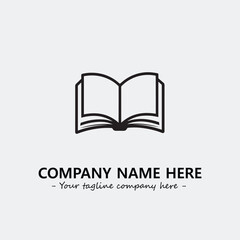 Book illustration black and white for logo company vector image
