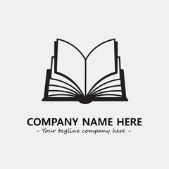 Book illustration black and white for logo company vector image
