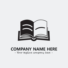 Book illustration black and white for logo company vector image
