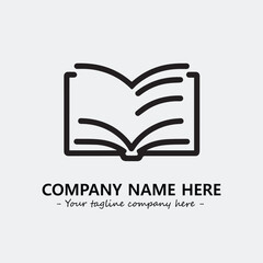 Book illustration black and white for logo company vector image

