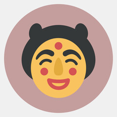 Icon traditional mask. South Korea elements. Icons in color mate style. Good for prints, posters, logo, advertisement, infographics, etc.