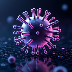 Covid-19 virus structure scientific visualization digital art abstract environment close-up view