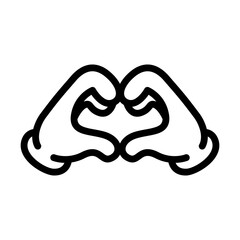 hand love heart symbol vector cartoon