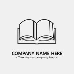 Book illustration black and white for logo company vector image
