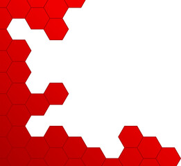 Red Gradient Geometric Hexagonal Border