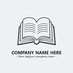 Book illustration black and white for logo company vector image
