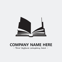 Book illustration black and white for logo company vector image
