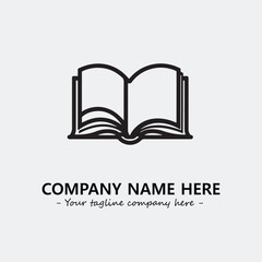 Book illustration black and white for logo company vector image
