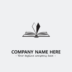 Book illustration black and white for logo company vector image
