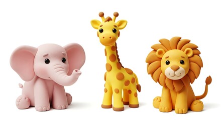 Playful Clay Style Animals