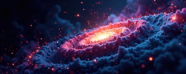 Dark swirling cosmic dust, elegant black backdrop , powerful, nebula