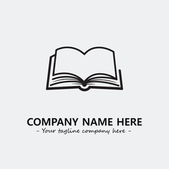 Book illustration black and white for logo company vector image
