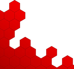Red Gradient Geometric Hexagonal Corner