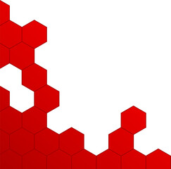 Red Gradient Geometric Hexagonal Corner