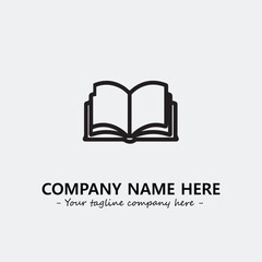 Book illustration black and white for logo company vector image
