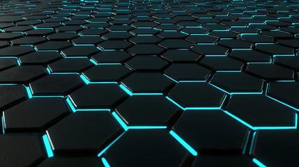 Obraz premium A close up of a black and blue hexagonal pattern