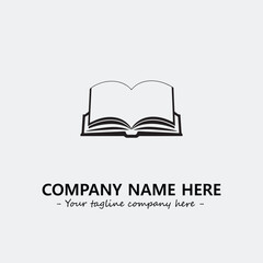 Book illustration black and white for logo company vector image

