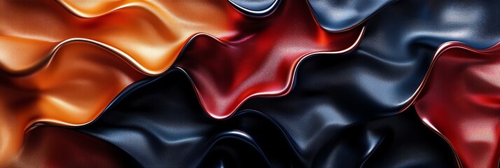 Abstract Flowing Satin Background with Dramatic Color Gradients for Luxury Designs
