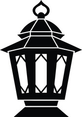 Lantern Silhouette Vector for Traditional, Vintage, and Decorative Lighting Designs