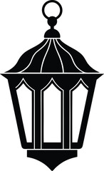 Lantern Silhouette Vector for Traditional, Vintage, and Decorative Lighting Designs