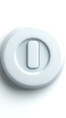 White Button Icon Isolated